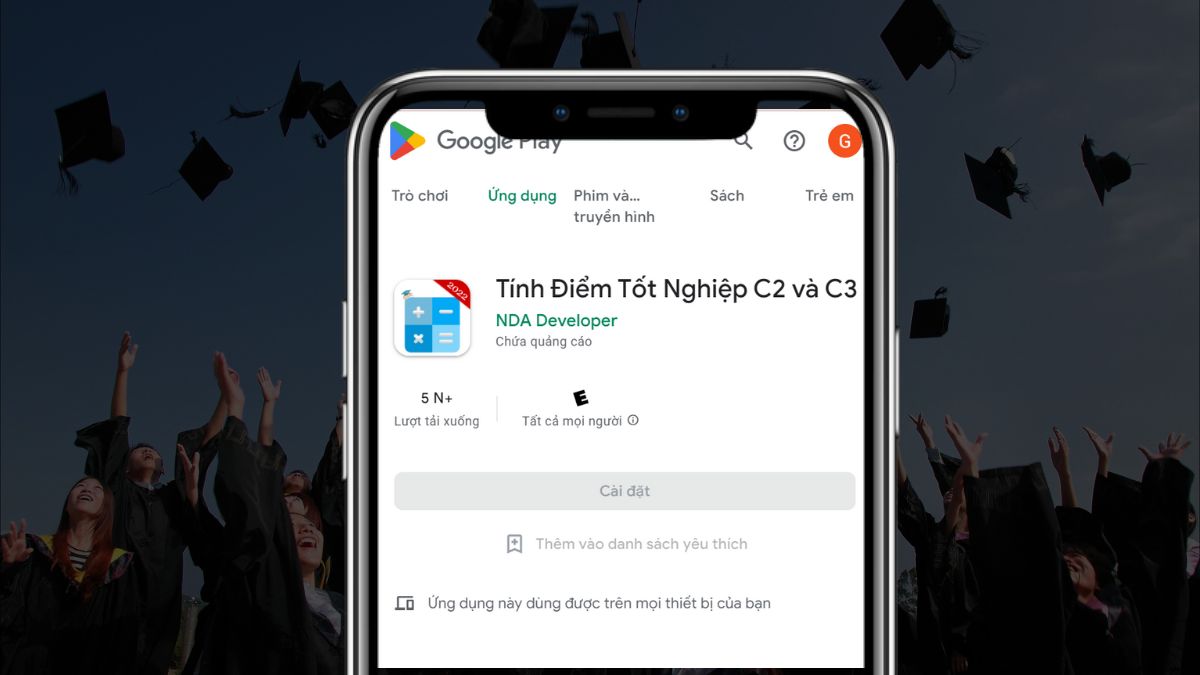 Ứng dụng tính điểm thi tốt nghiệp