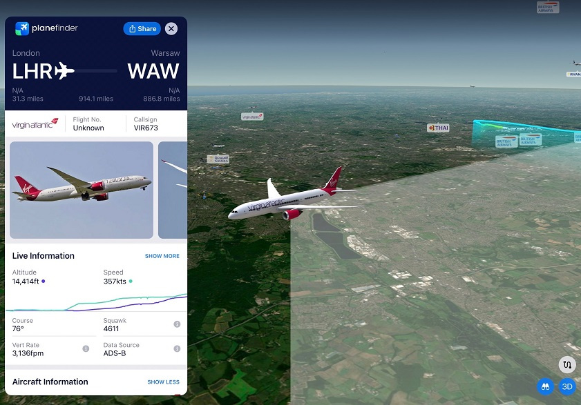 Planefinder - Ứng dụng theo dõi chuyến bay chuyên nghiệp
