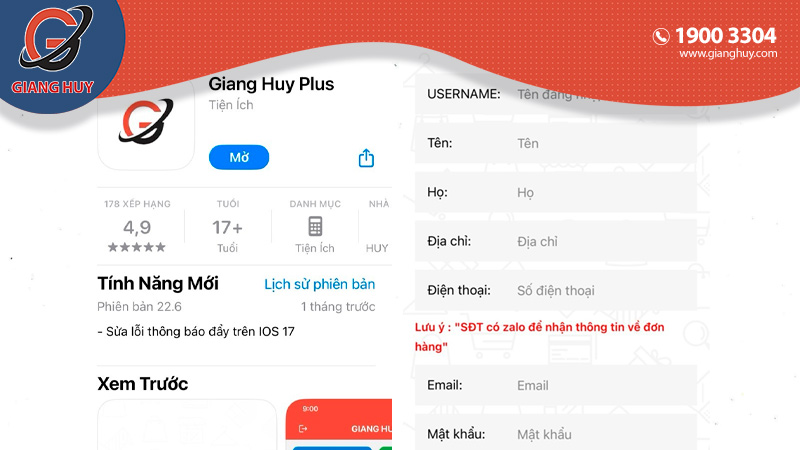 Top 1: Giang Huy Pro - App mua hàng chất lượng hàng đầu