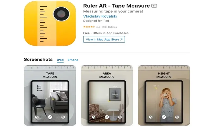 Top 2: AR Ruler App - Công cụ đo lường thực tế ảo chính xác