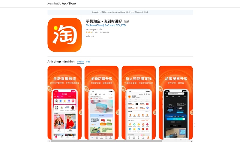 Top 3 app mua hàng Trung Quốc bằng tiếng Việt được ưa chuộng