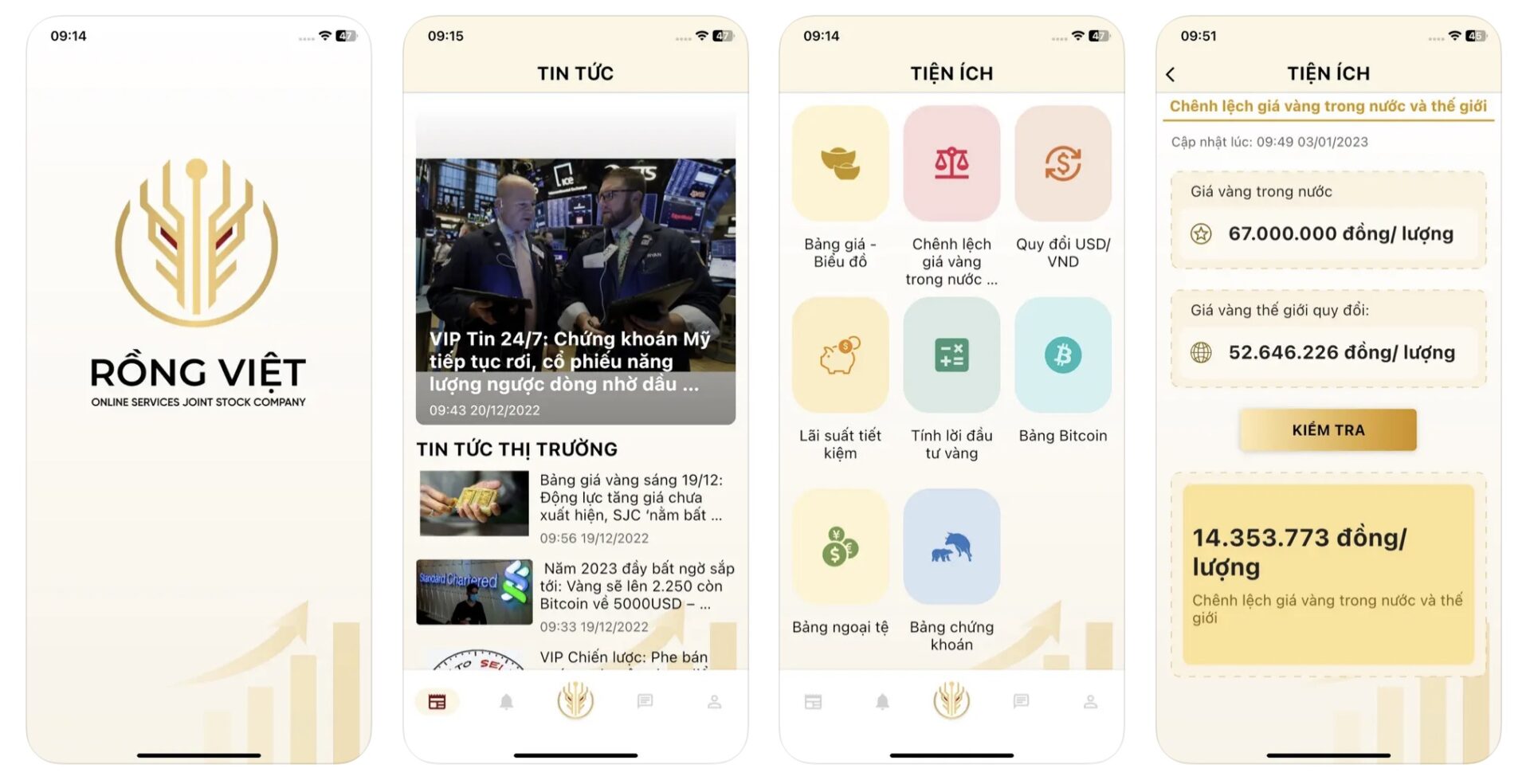 Top 3: Ứng dụng Đầu Tư Vàng (Rồng Việt)