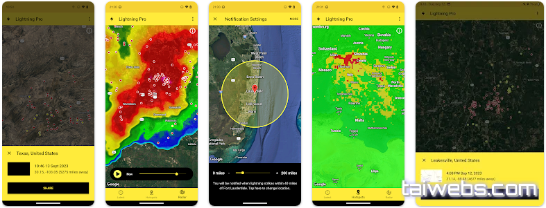 Top 9: My Lightning Tracker Pro - Ứng dụng theo dõi sét chuyên nghiệp